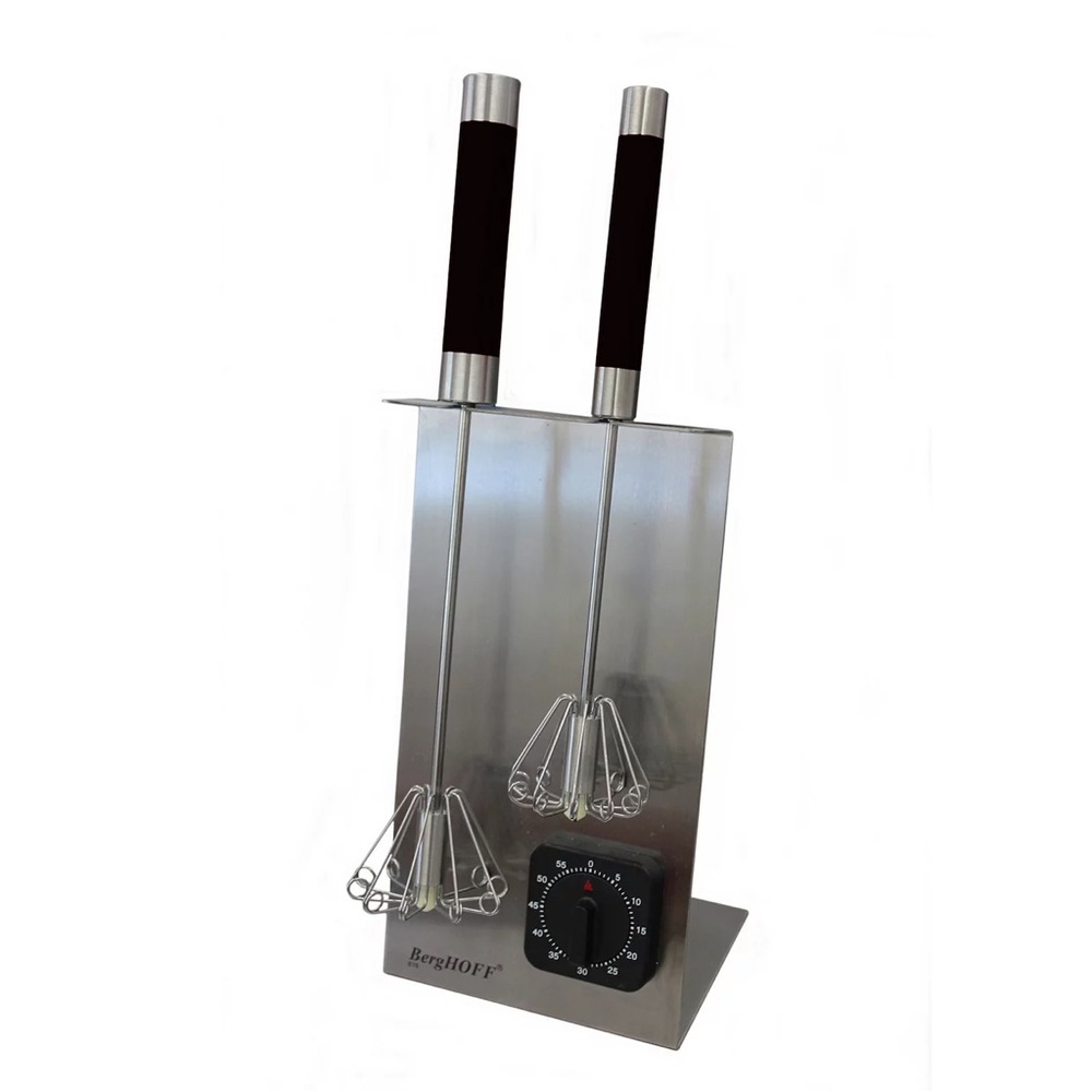 Berghoff Essentials 3 piece stainless steel whisk and timer set
